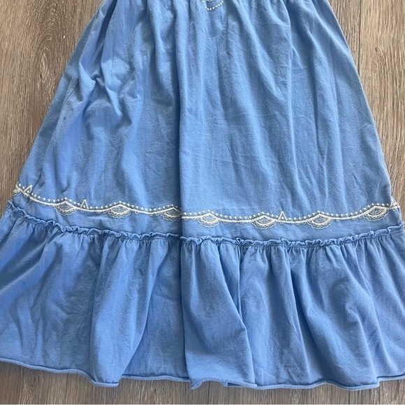 Johnny Was Light Blue Embroidered Julien Tier Dress NWT - Picture 4 of 10
